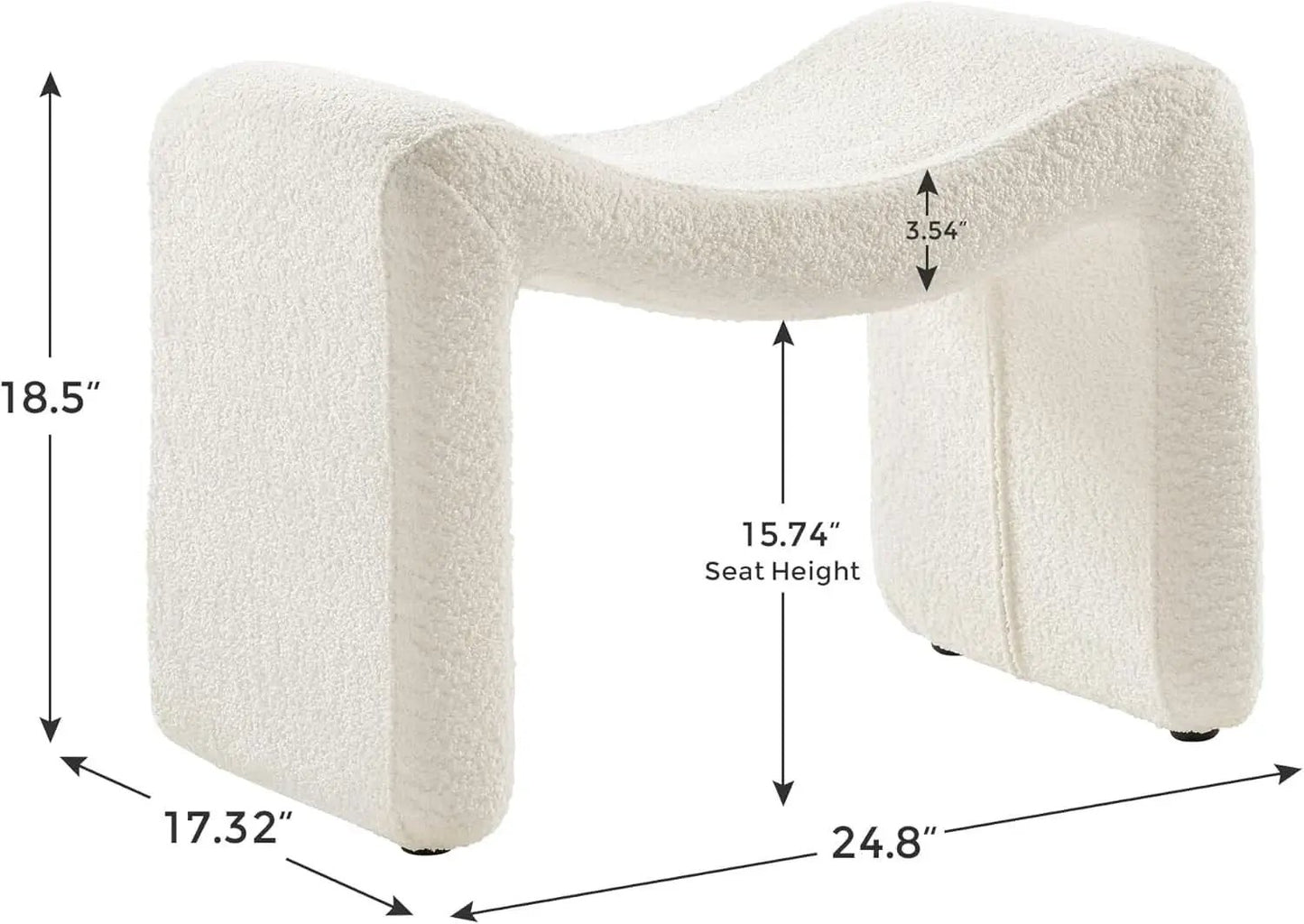 Large White Ottoman Footstool Multifunctional Living Room from PriceLows™