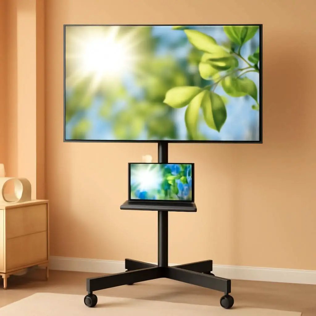 Mobile TV Stand for 23 to 60 Inch TVs with Laptop Shelf and Vesa 400x400 from PriceLows™