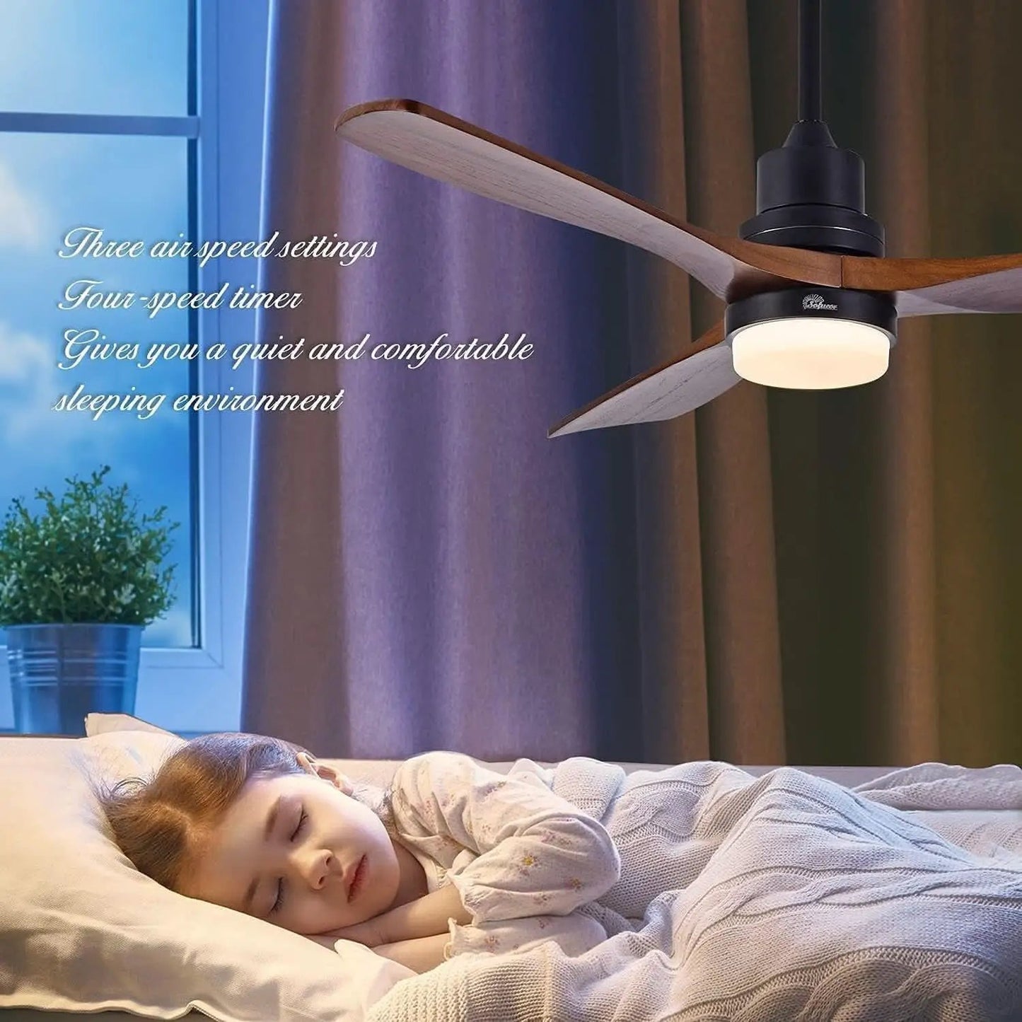 52 Inch Ceiling Fan With Lights Remote Control Matte Black from PriceLows™