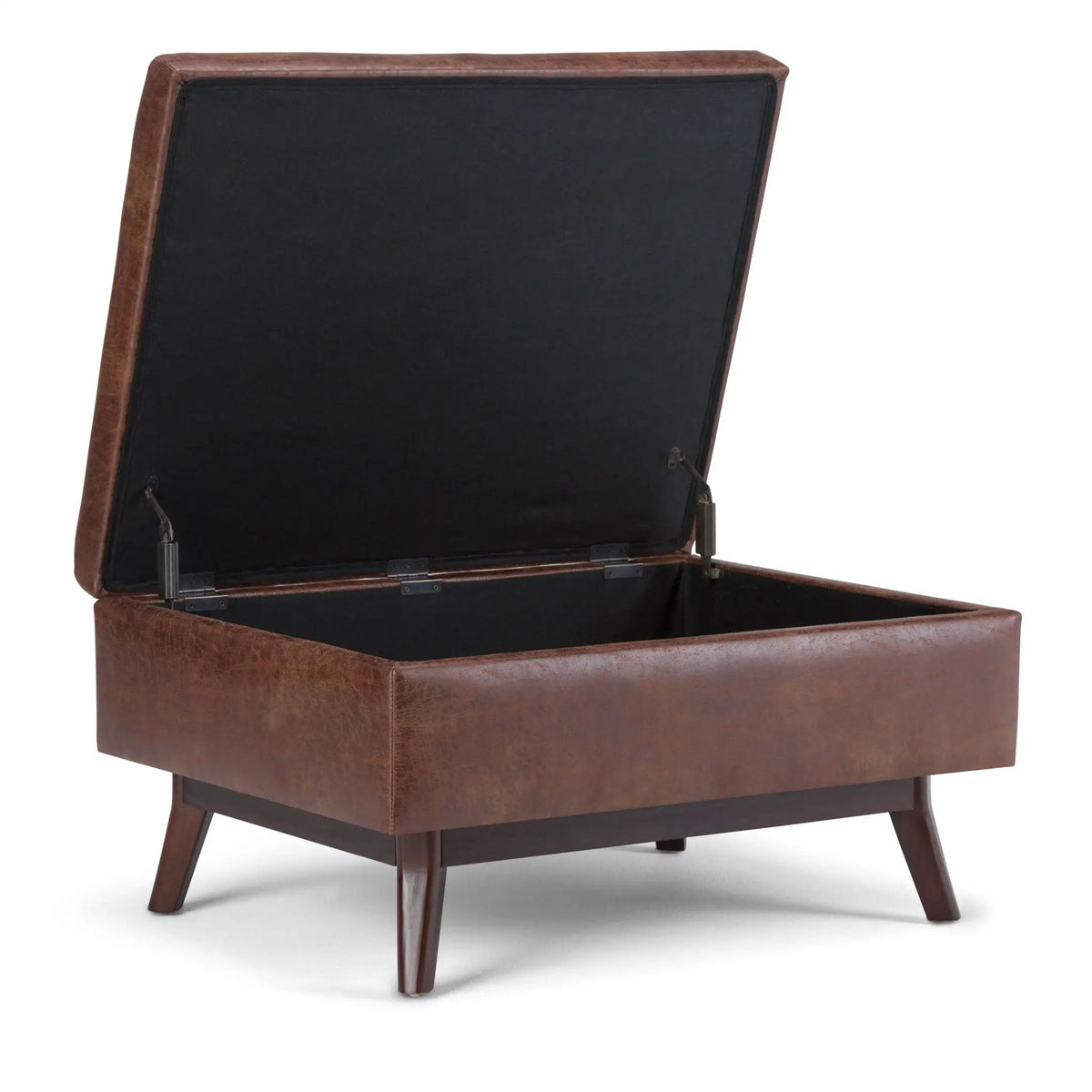 Storage Ottoman | Rectangular Design | Solid Wood Frame | Lift Top
