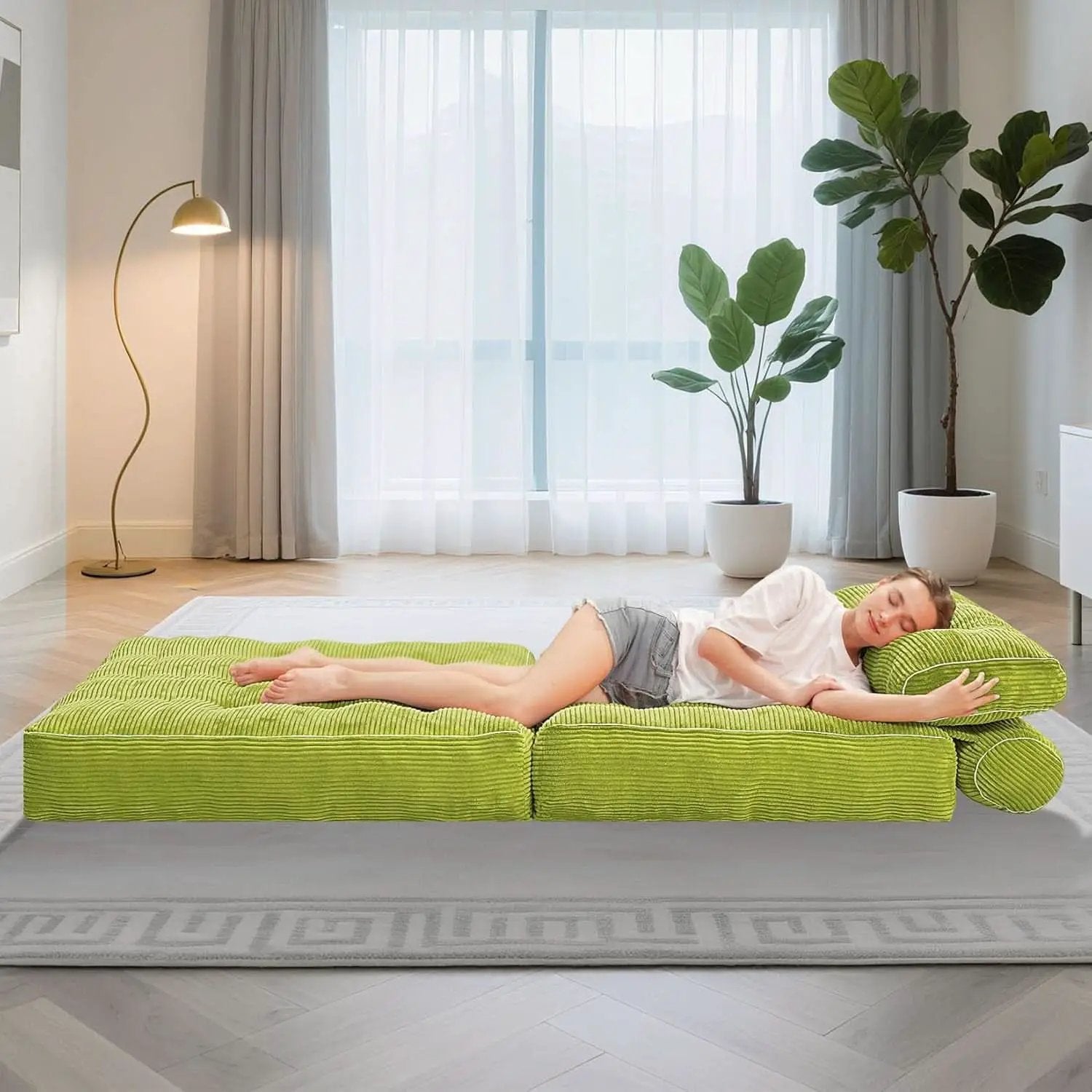 Emerald Convertible Sleeper Sofa Bed With Backrest from PriceLows™