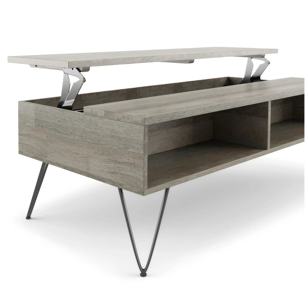 Hunter Lift Top Coffee Table | Handcrafted Solid Mango Hardwood | Split Lift Top | Large Storage Area