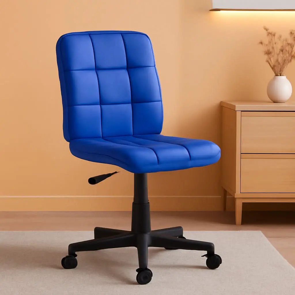 Clayton Blue Mid Back Quilted Vinyl Swivel Office Chair from PriceLows™