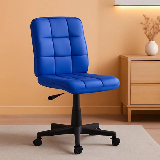 Clayton Blue Mid Back Quilted Vinyl Swivel Office Chair from PriceLows™