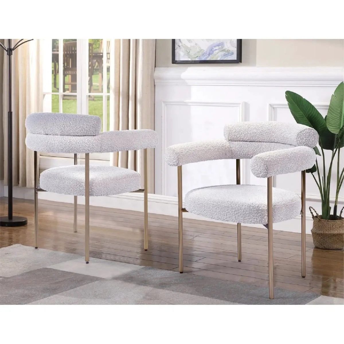 Dining Chairs | Armrests | Fabric Upholstery | Set Of 2