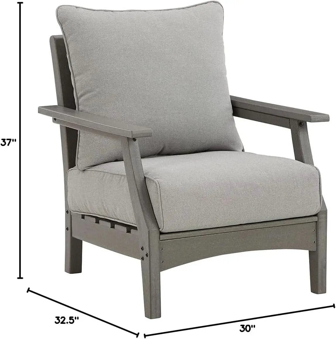 Cushioned Outdoor Lounge Chairs Set of Two Gray from PriceLows™