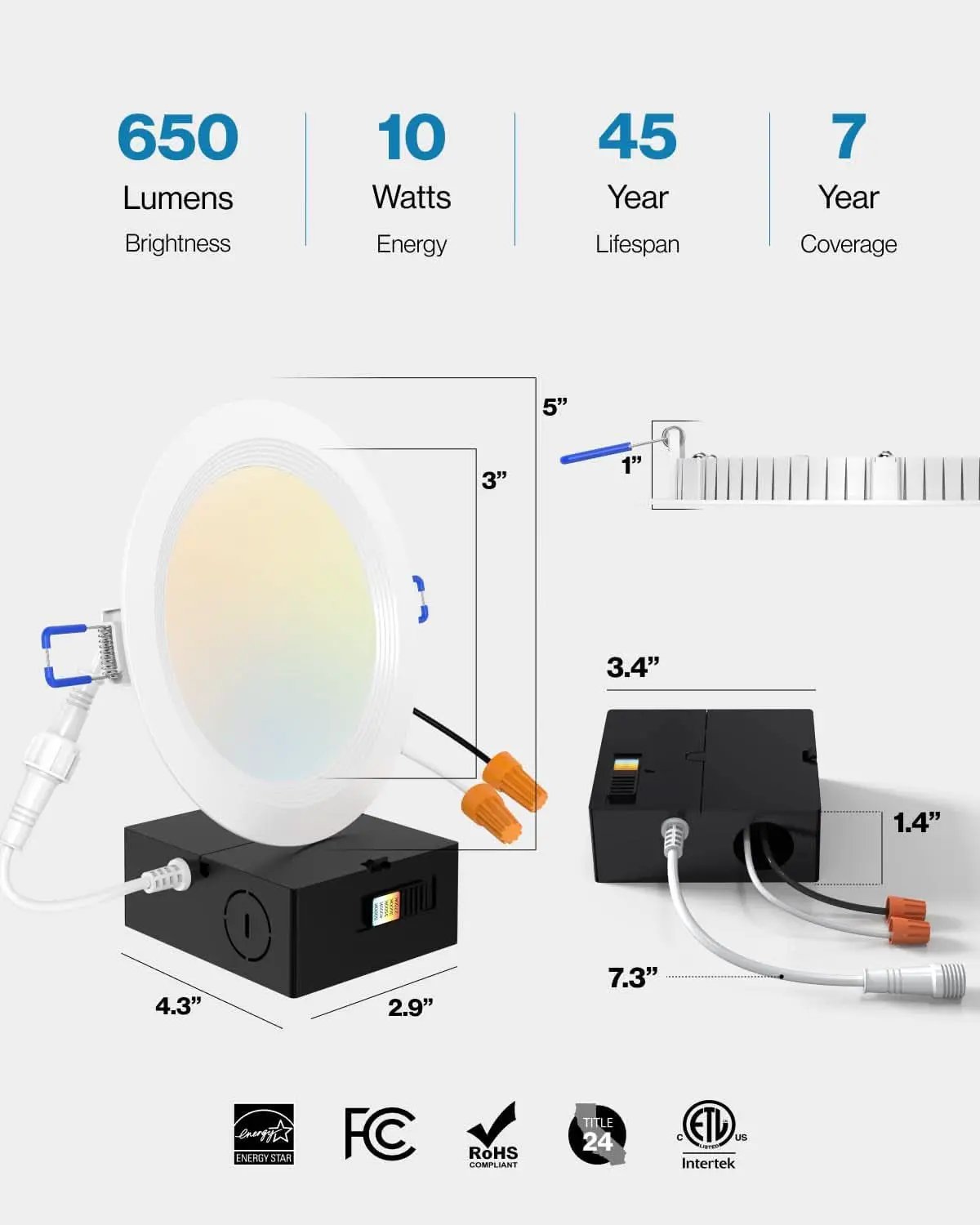 4-Inch Canless LED Recessed Lighting Dimmable 24 Pack from PriceLows™