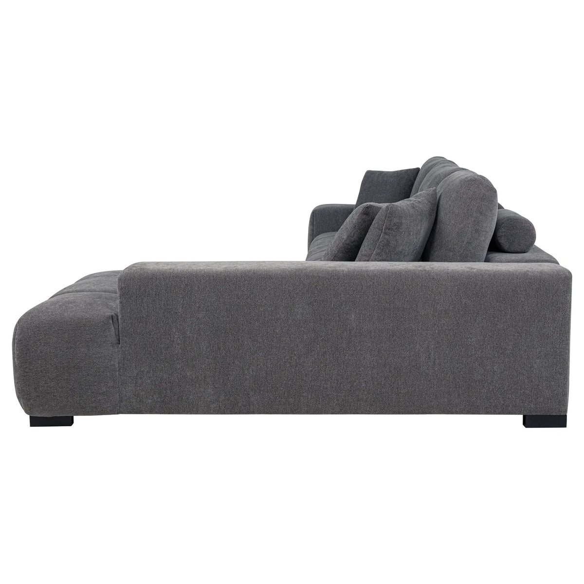 Octavia Upholstered Sectional Chaise Sofa Charcoal | 119.25 x 79.5 x 35.5 in | Living Room Furniture | Grey