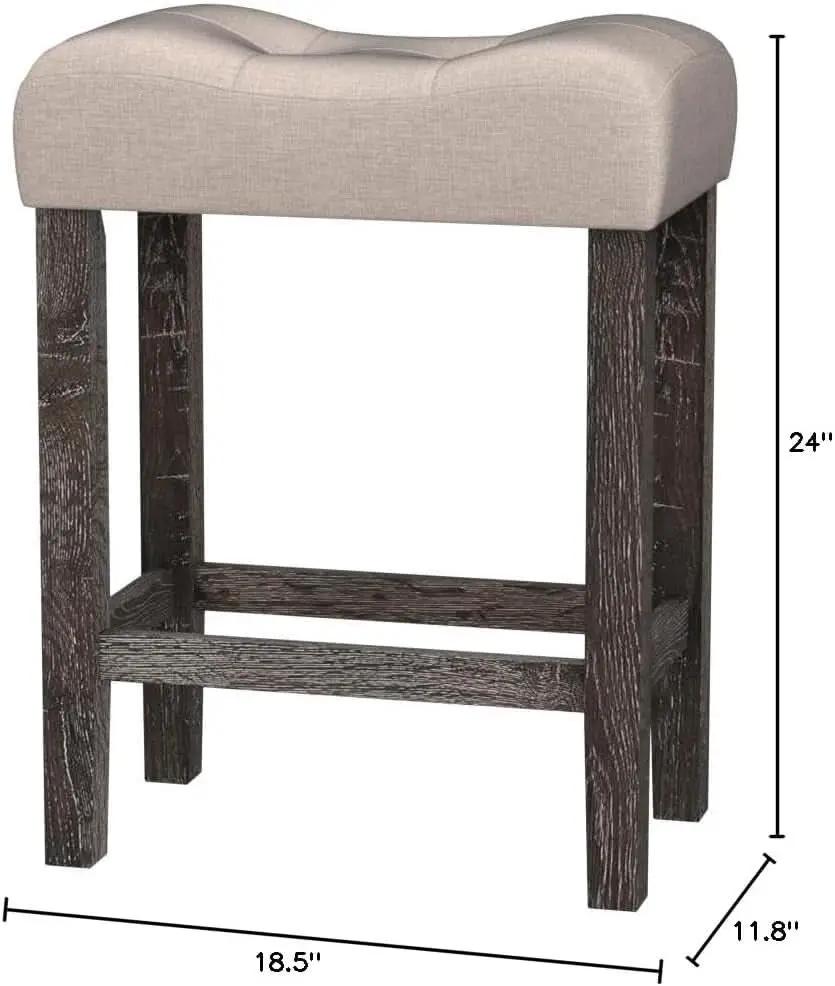 Sora Button Tufted Counter Height Bar Stools Set Of 2 Taupe