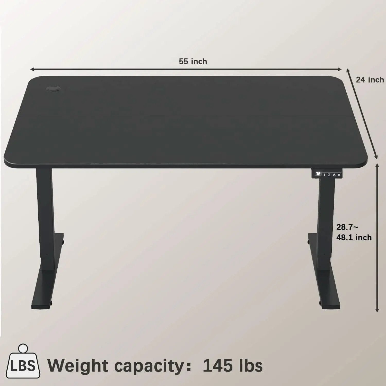 Electric Height Adjustable Standing Desk 55 X 24 Inches from PriceLows™