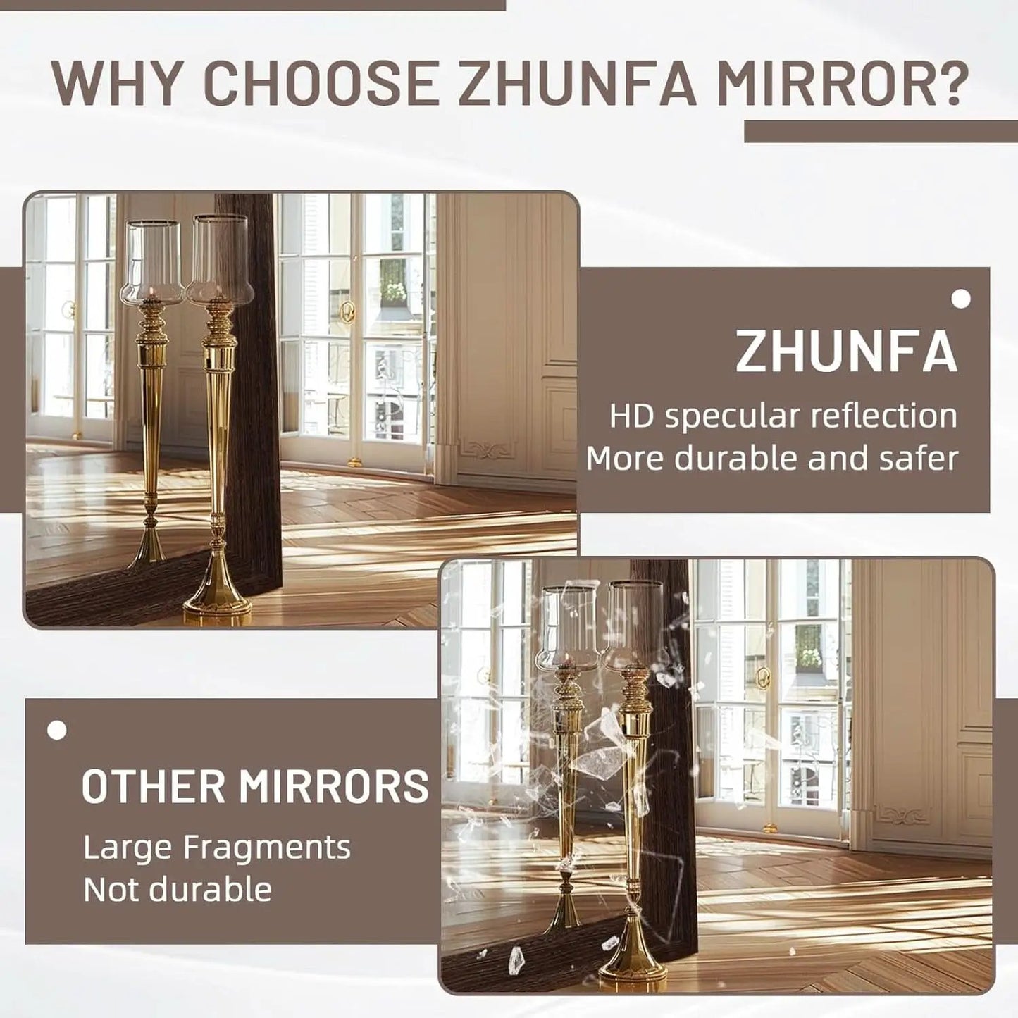 Arched Full Length Mirror 71x32 Inch Brown Solid Wood Frame from PriceLows™