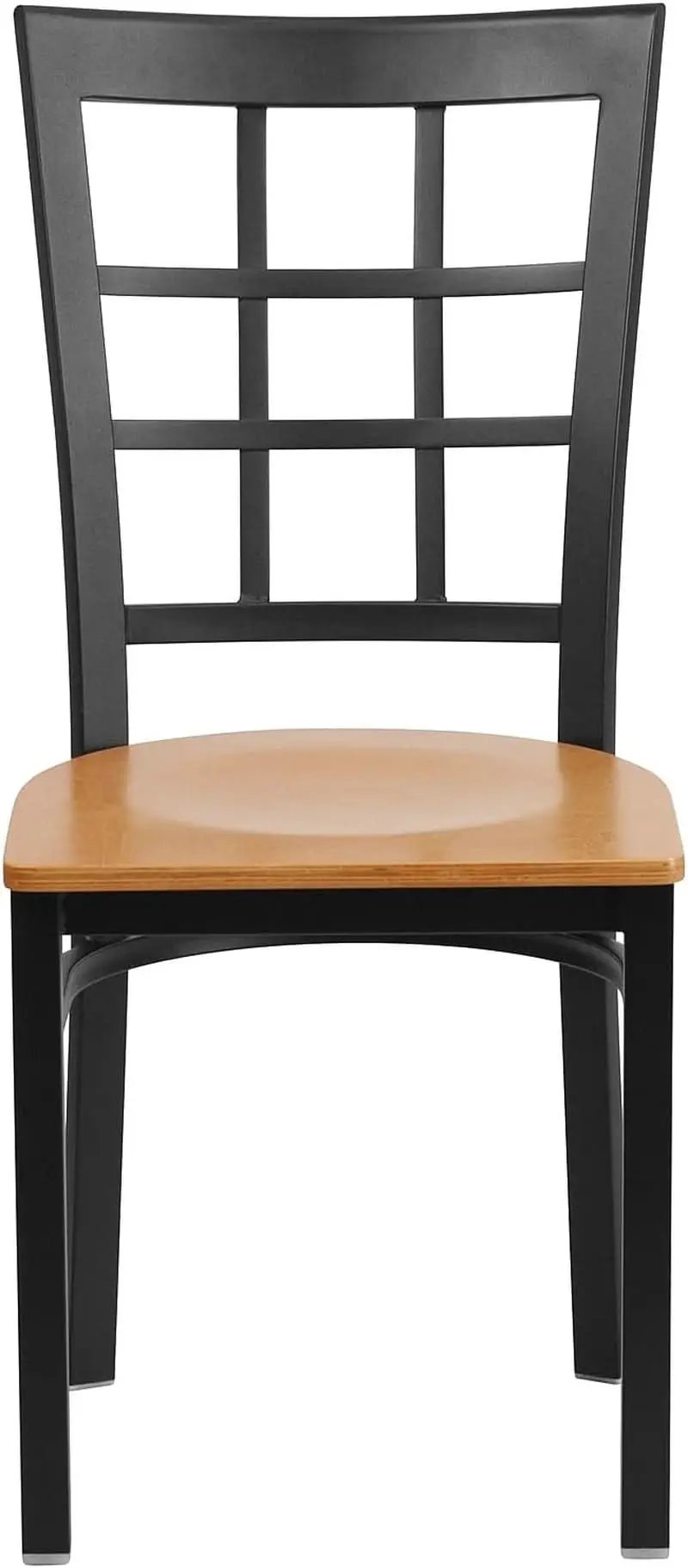 Hercules Series Black Metal Restaurant Chair With Wood Seat from PriceLows™