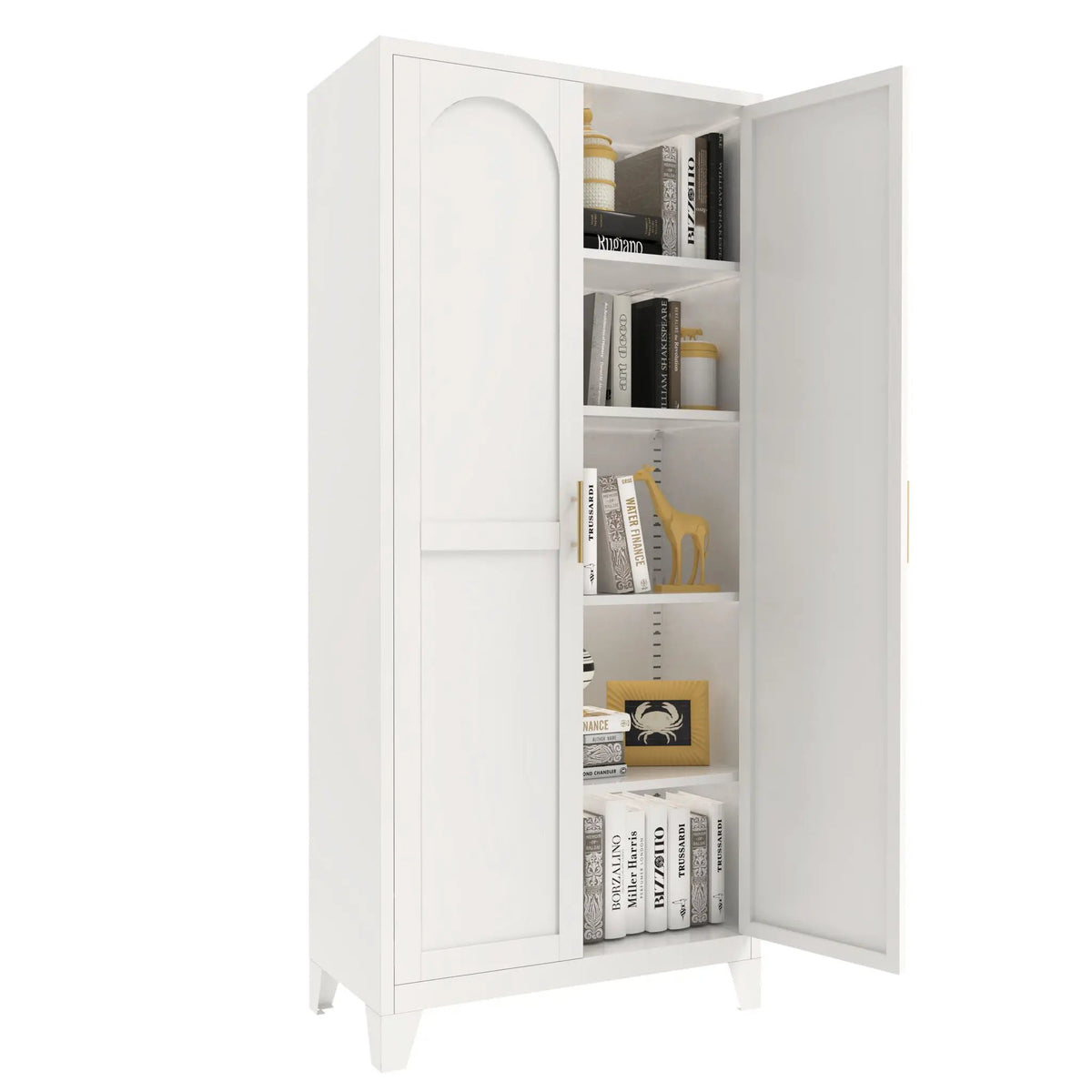 Metal Storage Cabinet | Doors And Adjustable Shelves | Corrosion-Resistant Steel | 70.87 Inch Height