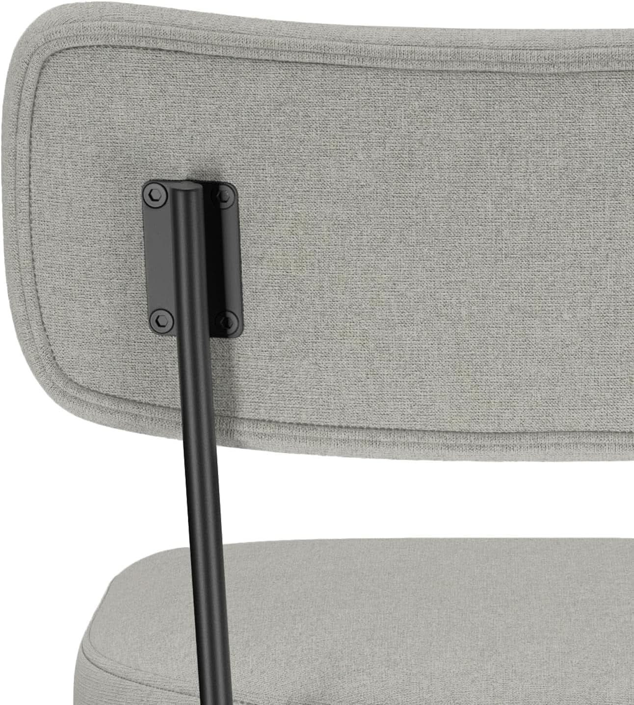 Giselle Swivel Bar Stools Set 2 29 Inch Upholstered Light Grey from PriceLows™
