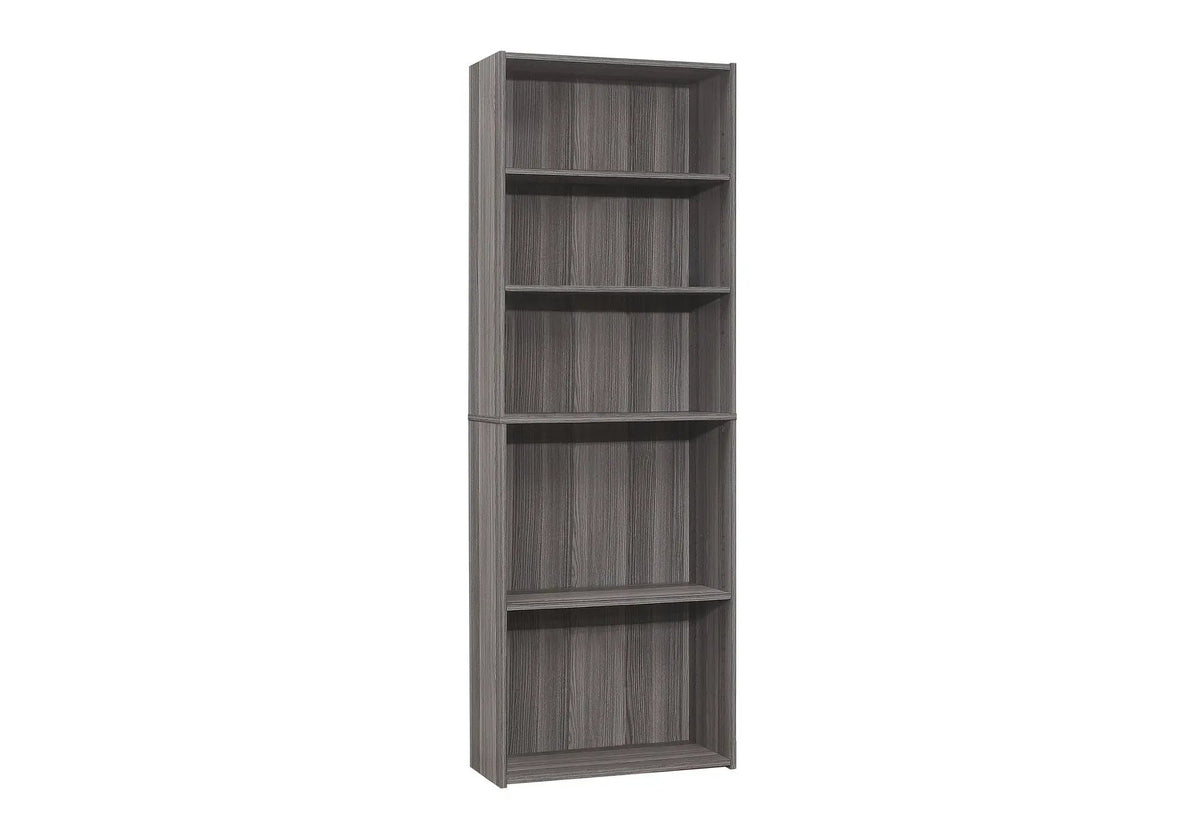 6 Tier Bookshelf | Transitional Style | 3 Adjustable Shelves | 71.25 Inch Height