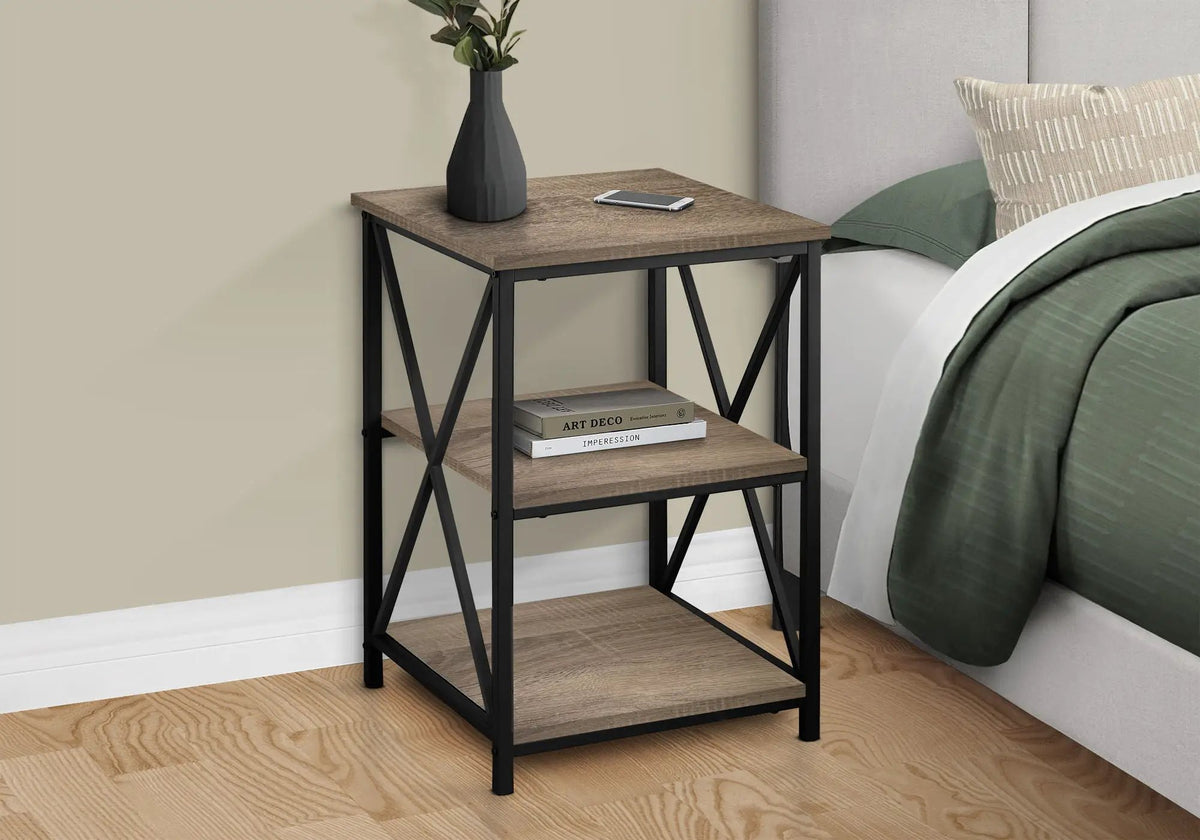 3-Tier Accent Table | Marble Look | Square Tabletop | Contemporary Side Table