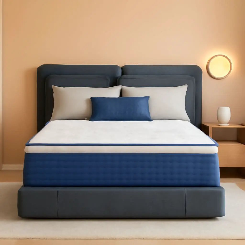 Blue Queen Hybrid Memory Foam Mattress Box CertipurUS from PriceLows™