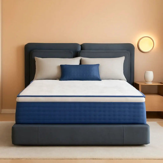 Blue Queen Hybrid Memory Foam Mattress Box CertipurUS from PriceLows™
