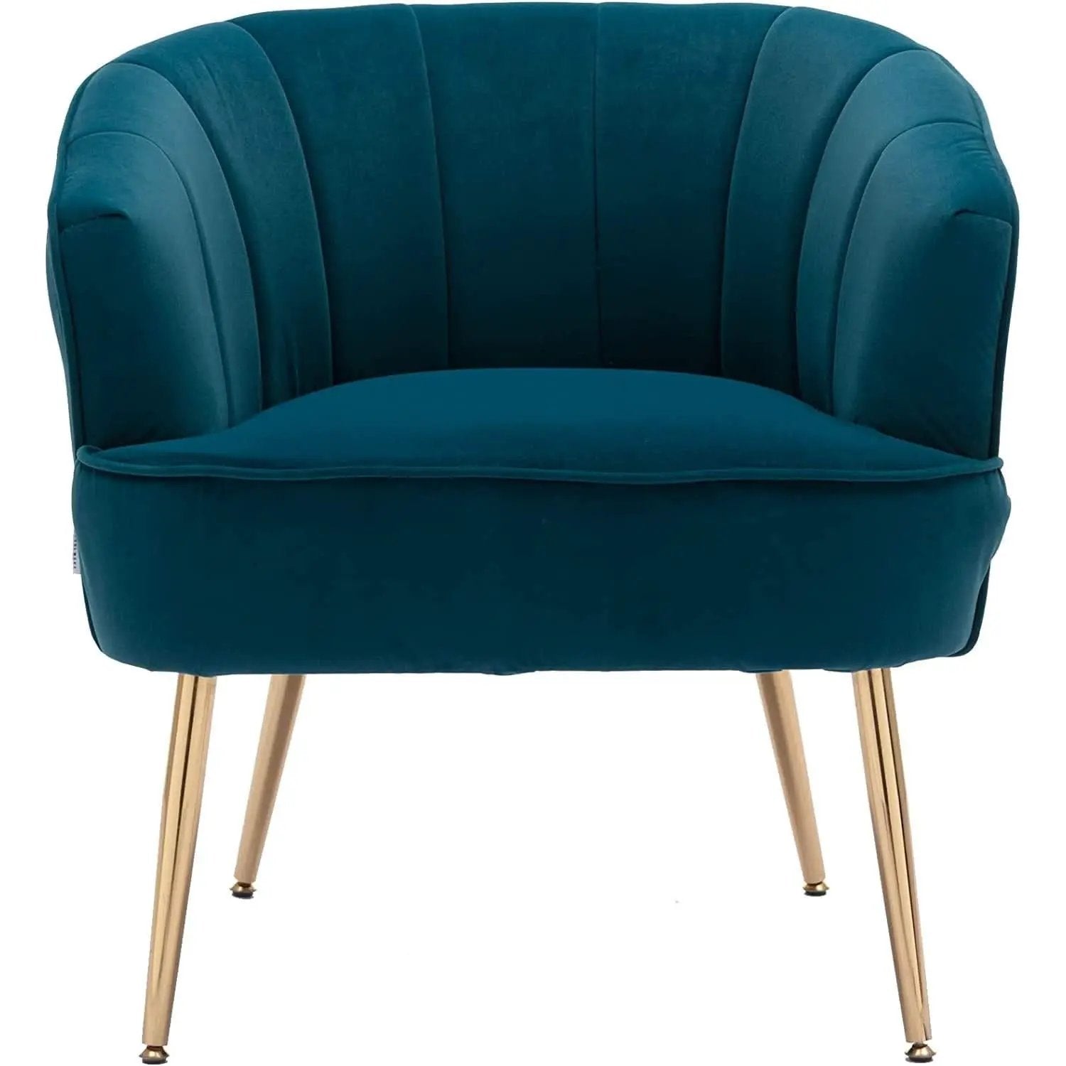 Teal Velvet Accent Chair With Golden Legs Ultra Plush from PriceLows™