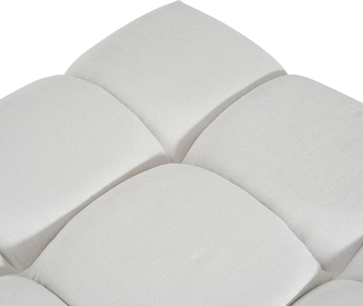 Square White Upholstered Ottoman Featuring Dense Foam from PriceLows™