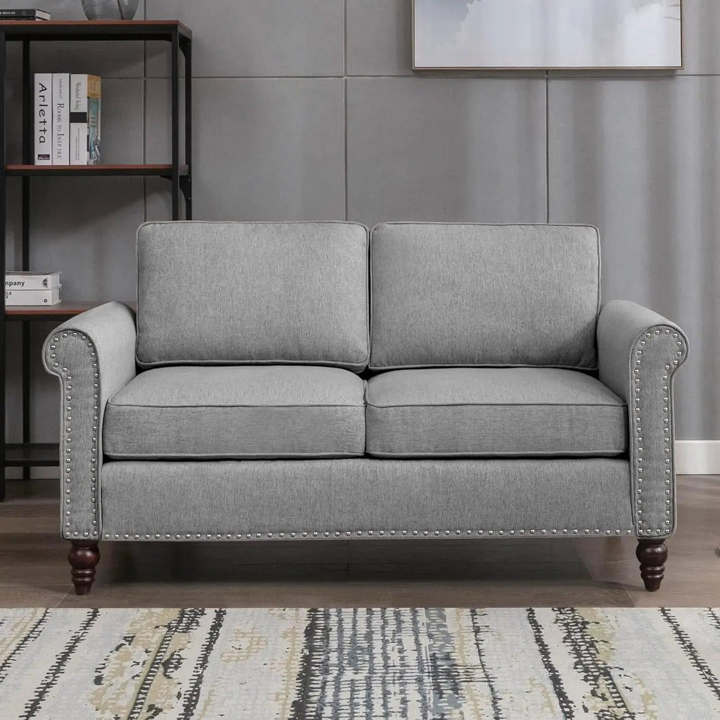 Light Grey Small Space Living Room Couch Set With Loveseat from PriceLows™