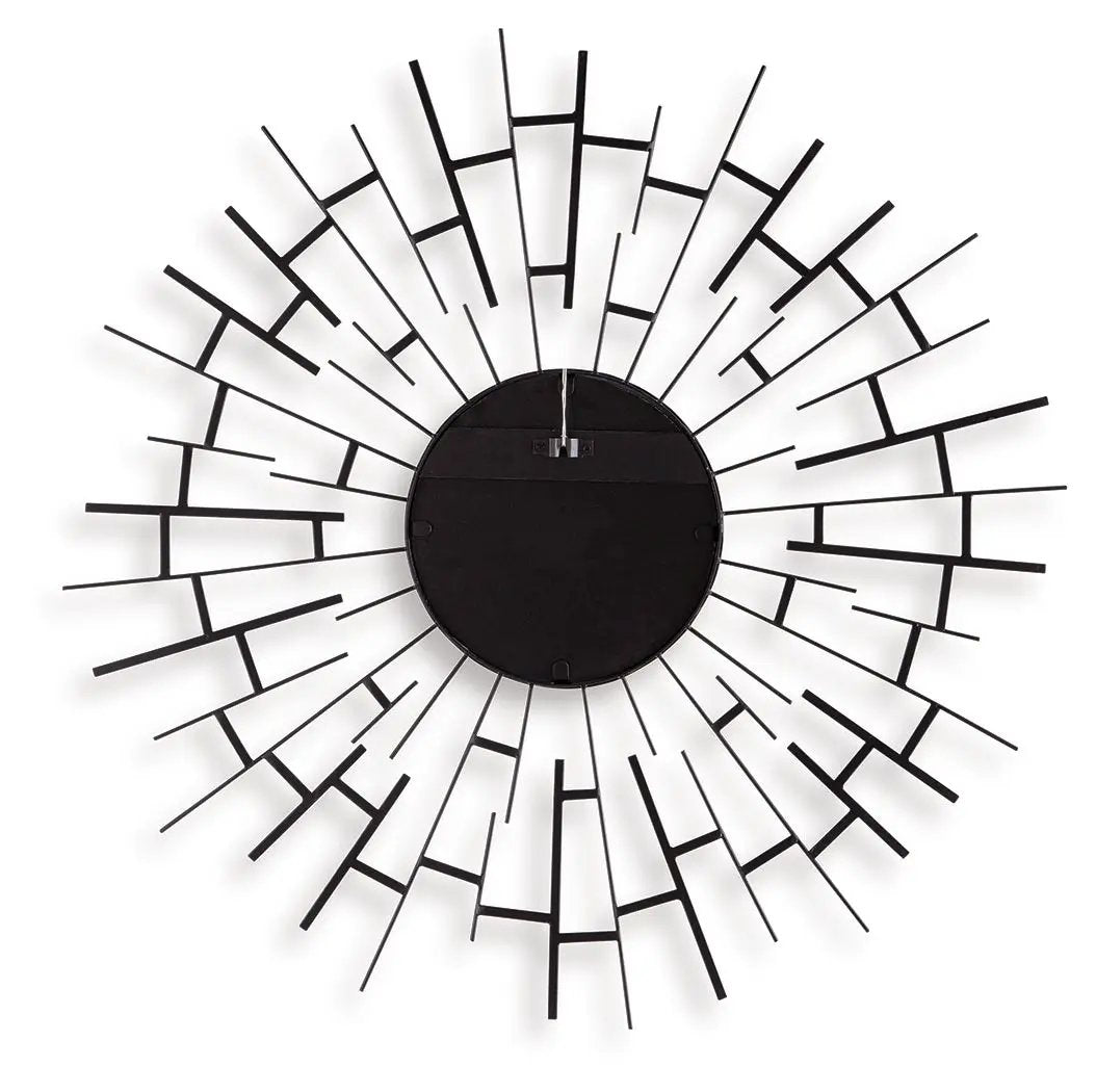 Garrenworth Accent Mirror | Black Metal Frame | 32.13 Inch Square | Wall Mounted