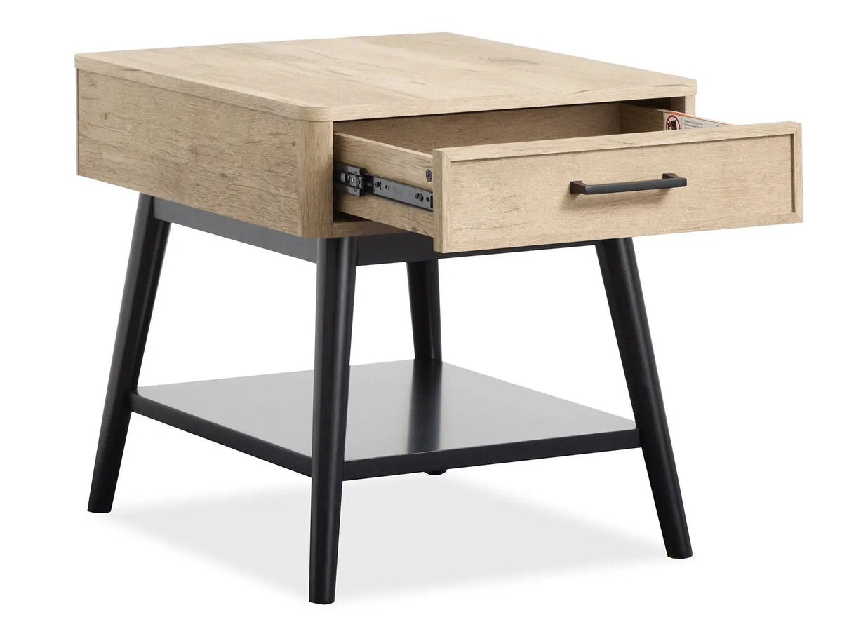 Fletcher Rectangular End Table | Driftwood Finish | Paper Veneer | Relaxed Modern Style