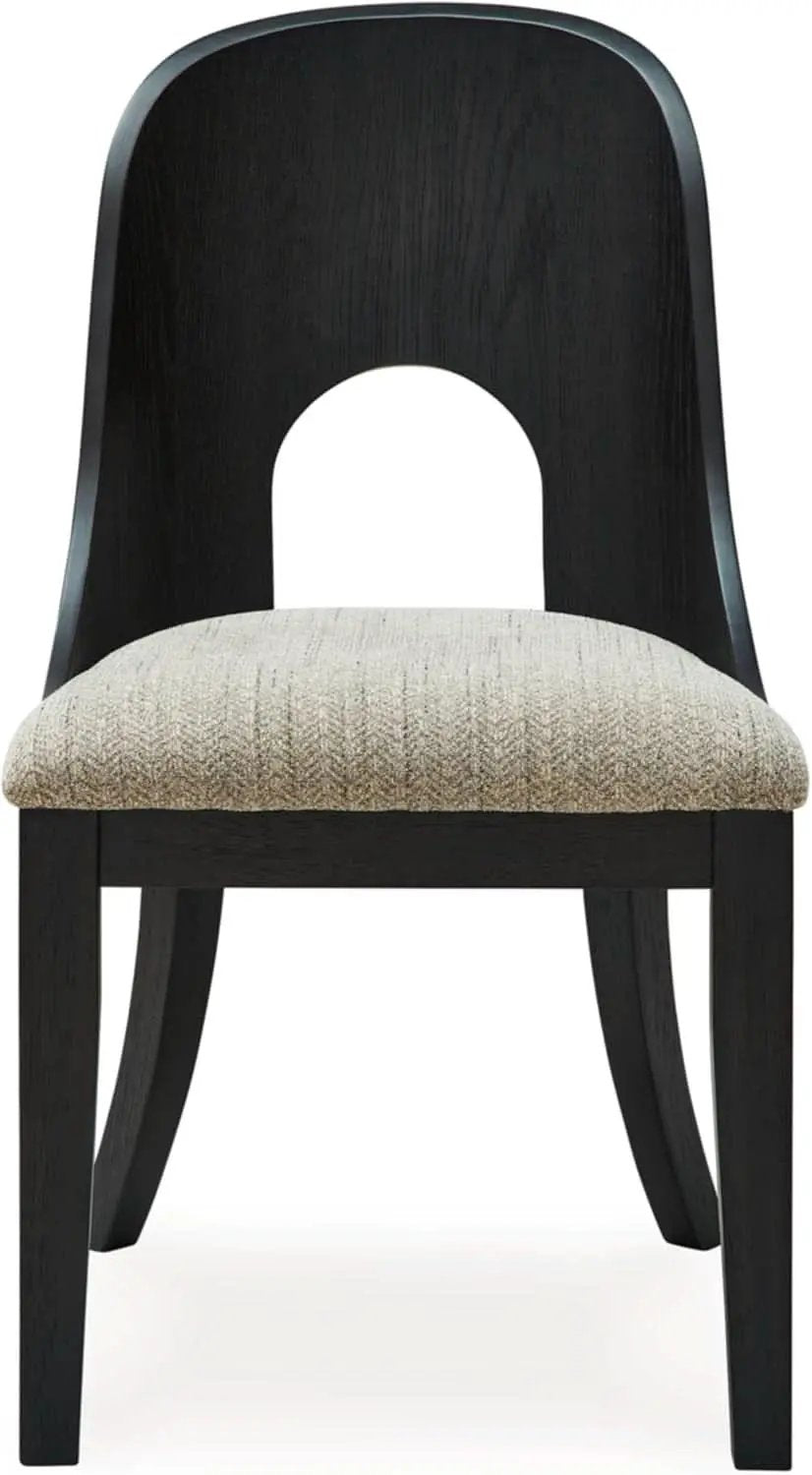 Pair Herringbone Dining Chair Black Gray For Kitchen from PriceLows™