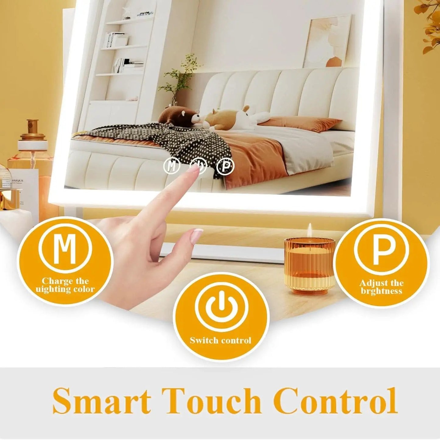 Lighted Makeup Mirror 17.3x13 Inch With 5X Magnification And LED Lights from PriceLows™