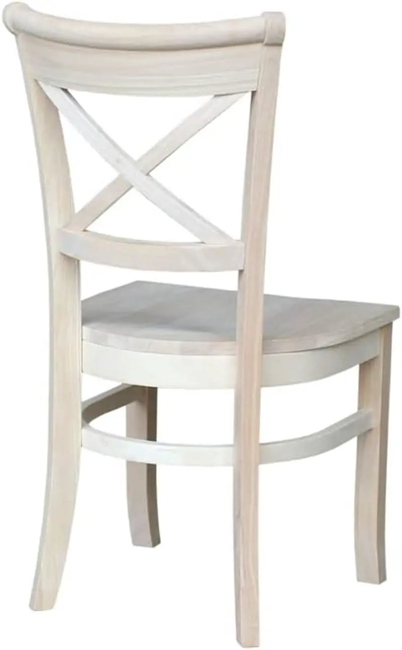 Set Of 2 35.8 In Parawood X Back Dining Chairs Unfinished from PriceLows™