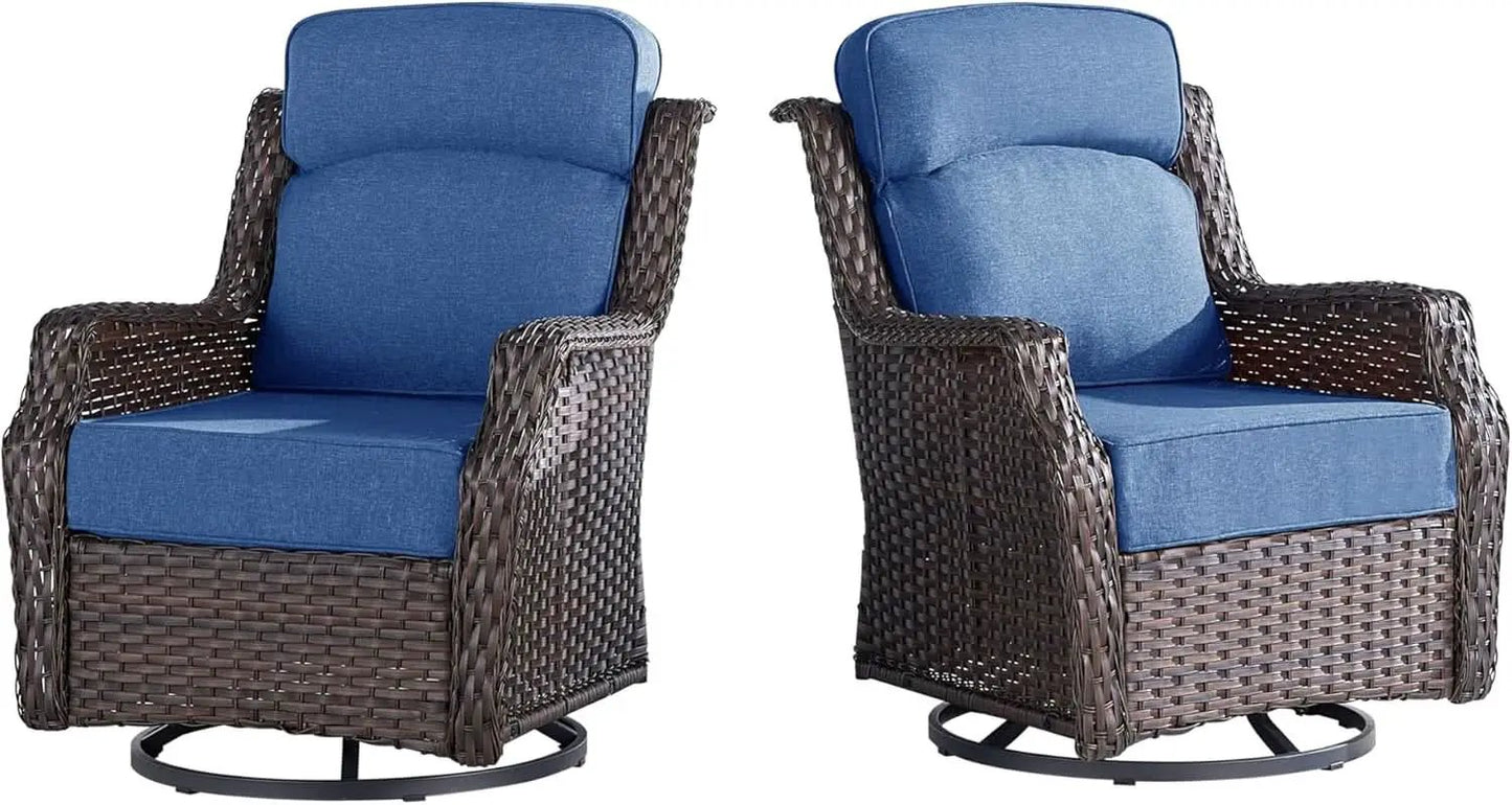 Comfortable Wicker Swivel Rocker Chairs With Side Table from PriceLows™