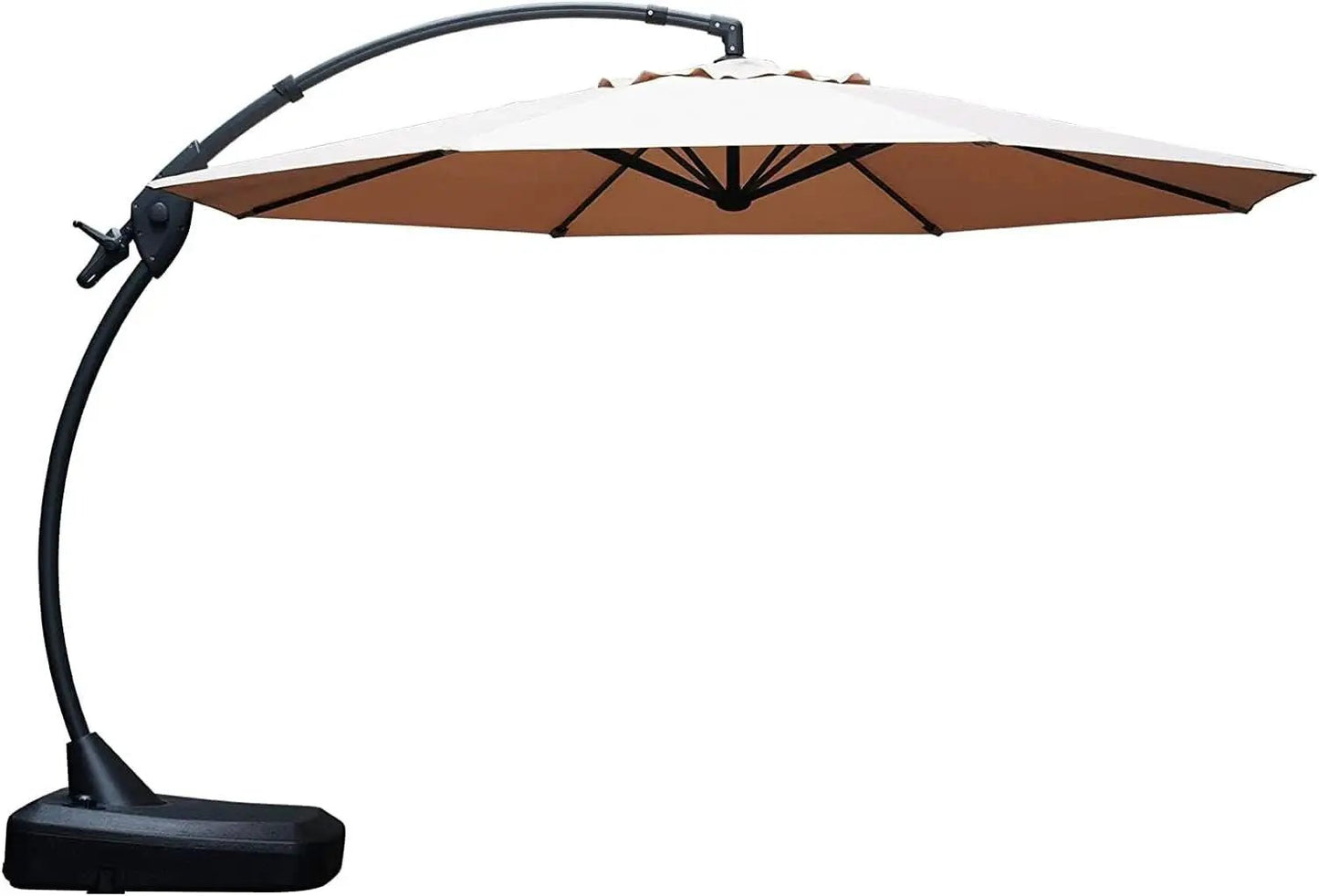 11ft Cantilever Umbrella With Base Champagne Aluminum Outdoor Patio Shade Durable Frame from PriceLows™