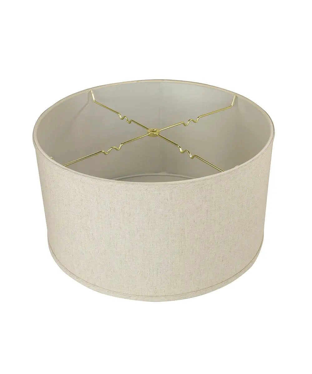 Drum Lampshade | Shallow Textured Design | Oatmeal Linen | 18 X 10 Inches