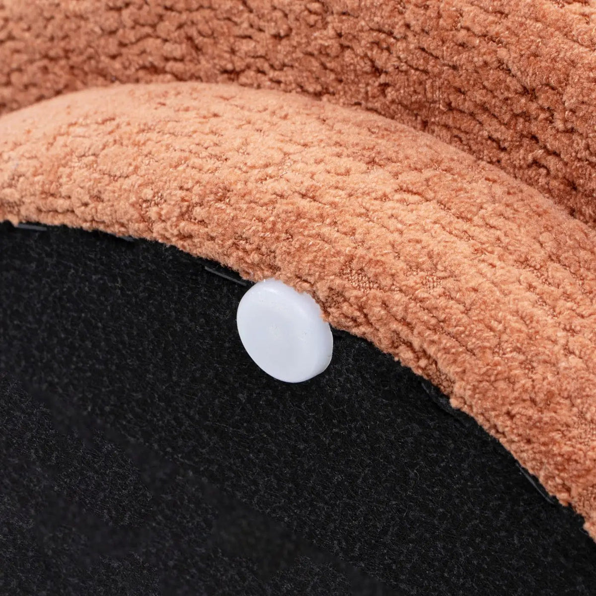Fuji Mushroom Footstool Ottoman | Faux Shearling Upholstery | 15 Inch Diameter | Compact Size