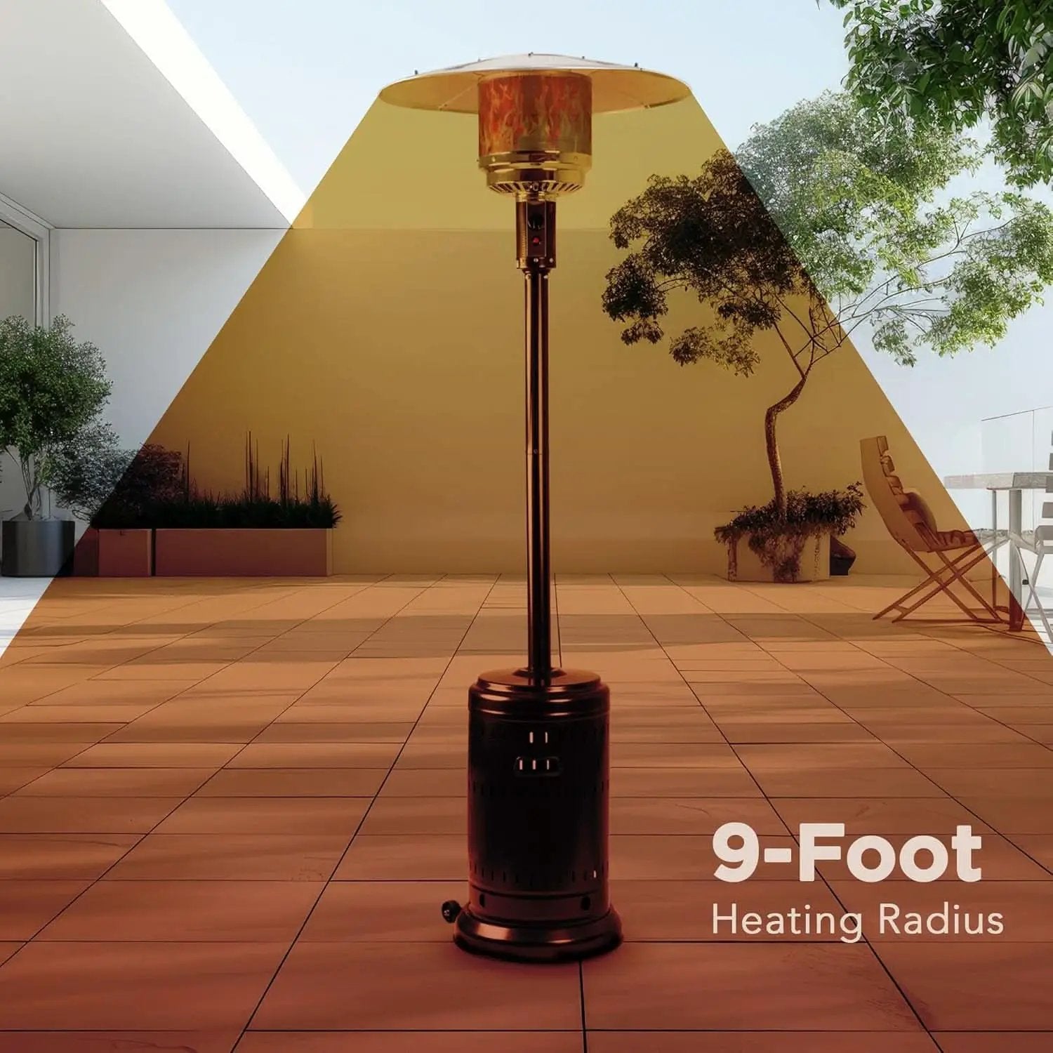 46,000 BTU Outdoor Patio Heater With Wheels Havana Bronze from PriceLows™