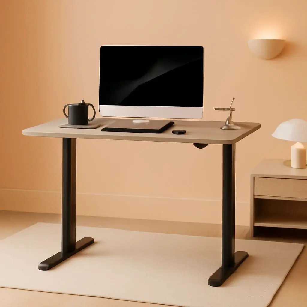 60 Inch Gray Electric Height Adjustable Standing Desk from PriceLows™