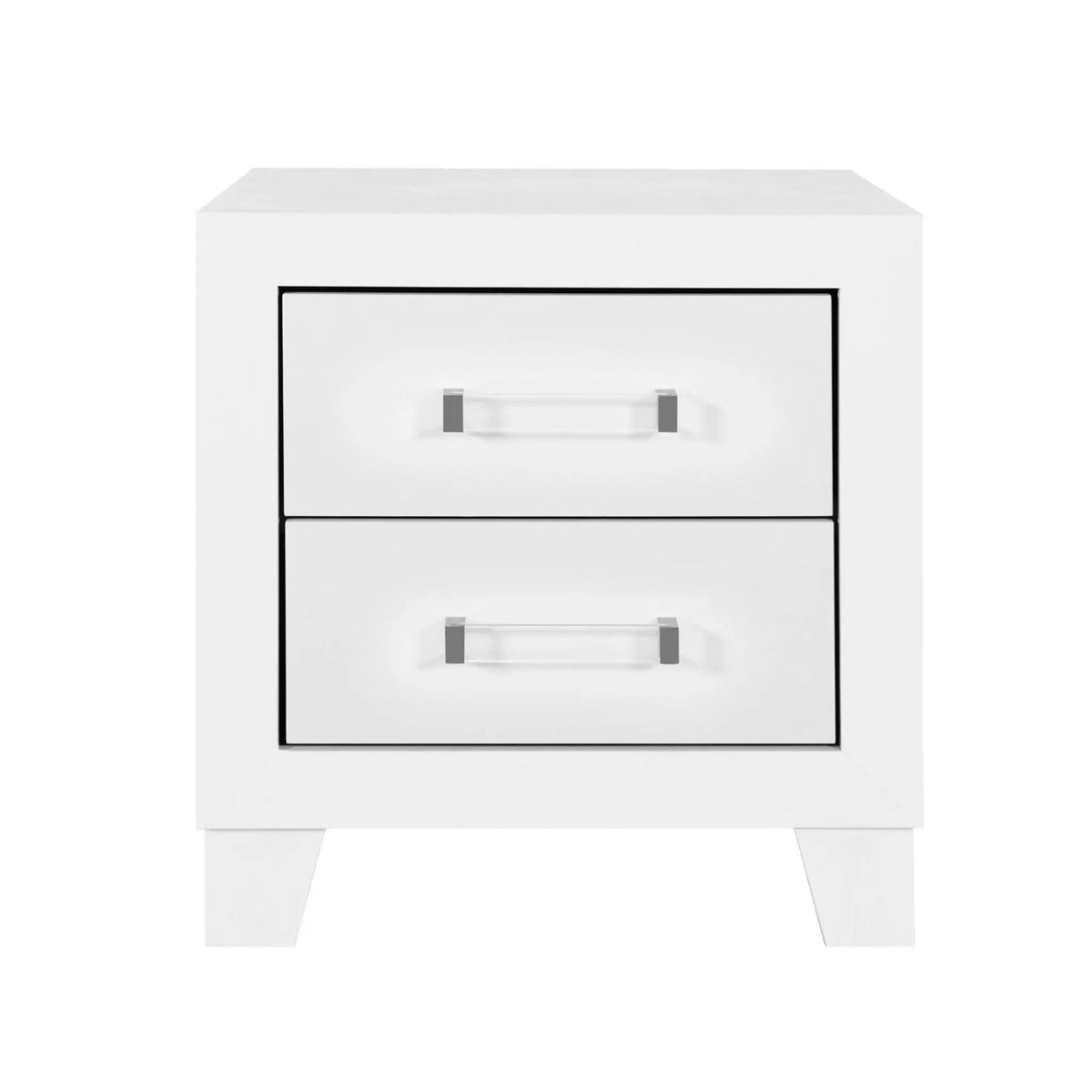 Omoda Nightstand | 21.65 x 16.14 x 23.66 in | Engineered Wood & Acrylic | White