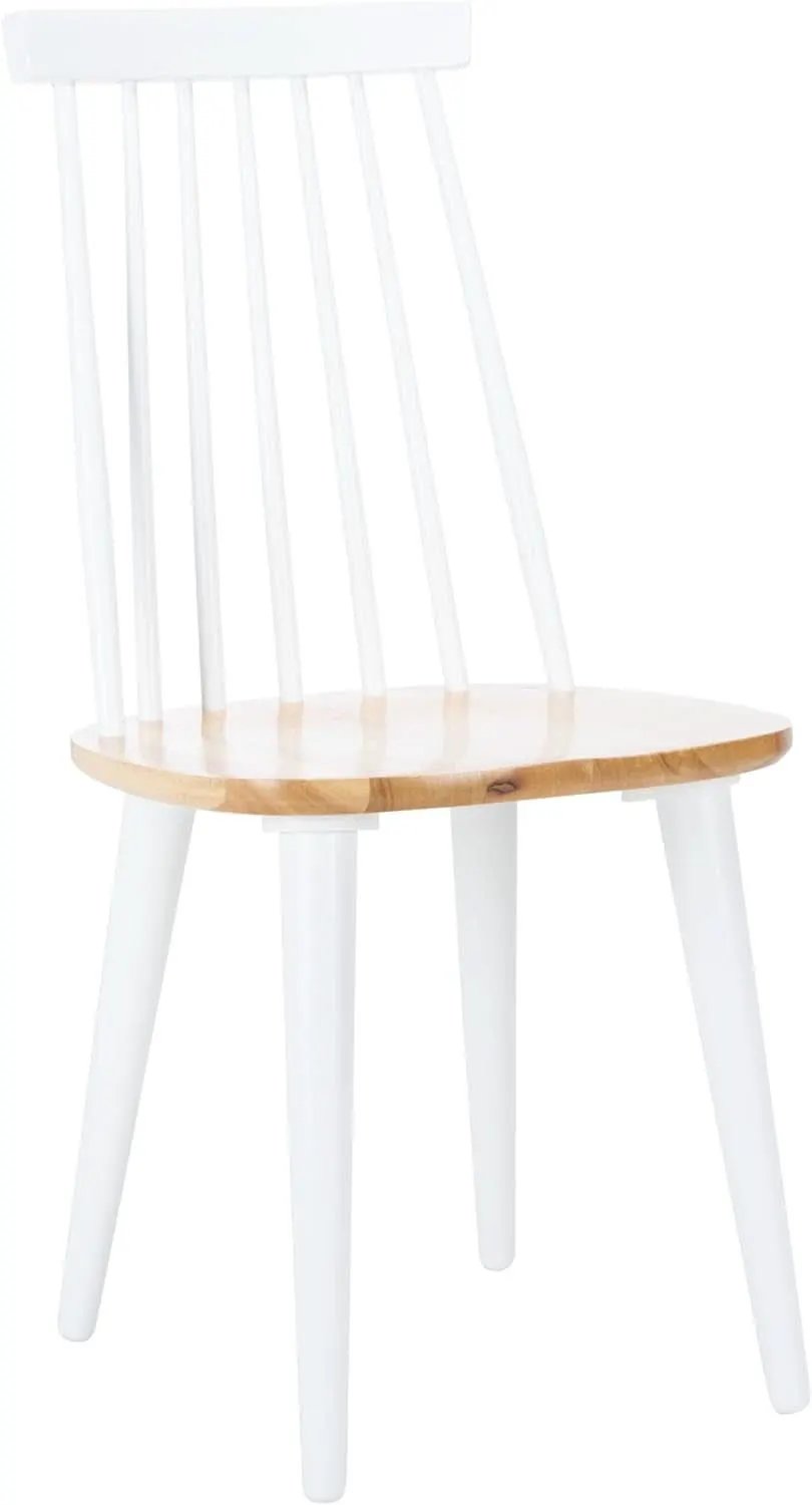 Farmhouse Spindle Back Side Chair White Natural Dining Room from PriceLows™