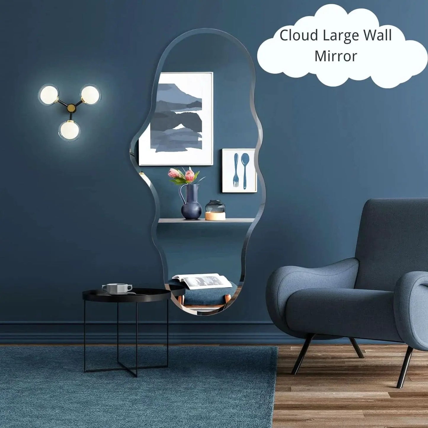 Full Length Wall Mounted Mirror 47x23 Frameless White from PriceLows™