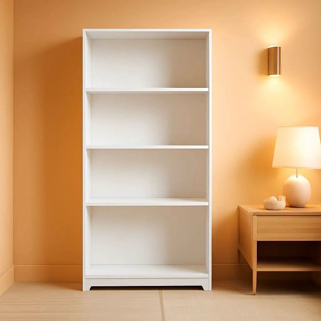 Bush Cabot White Tall Five Shelf Bookcase Unit With Adjustable Shelves from PriceLows™