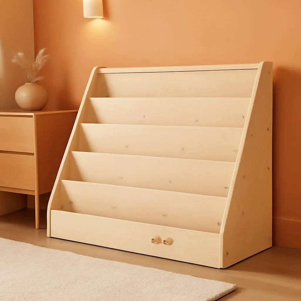 Natural Wood Single Sided Book Display Classroom Bookshelf from PriceLows™