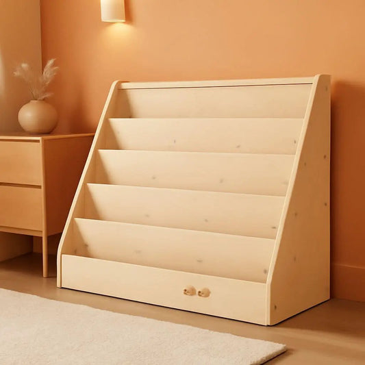 Natural Wood Single Sided Book Display Classroom Bookshelf from PriceLows™