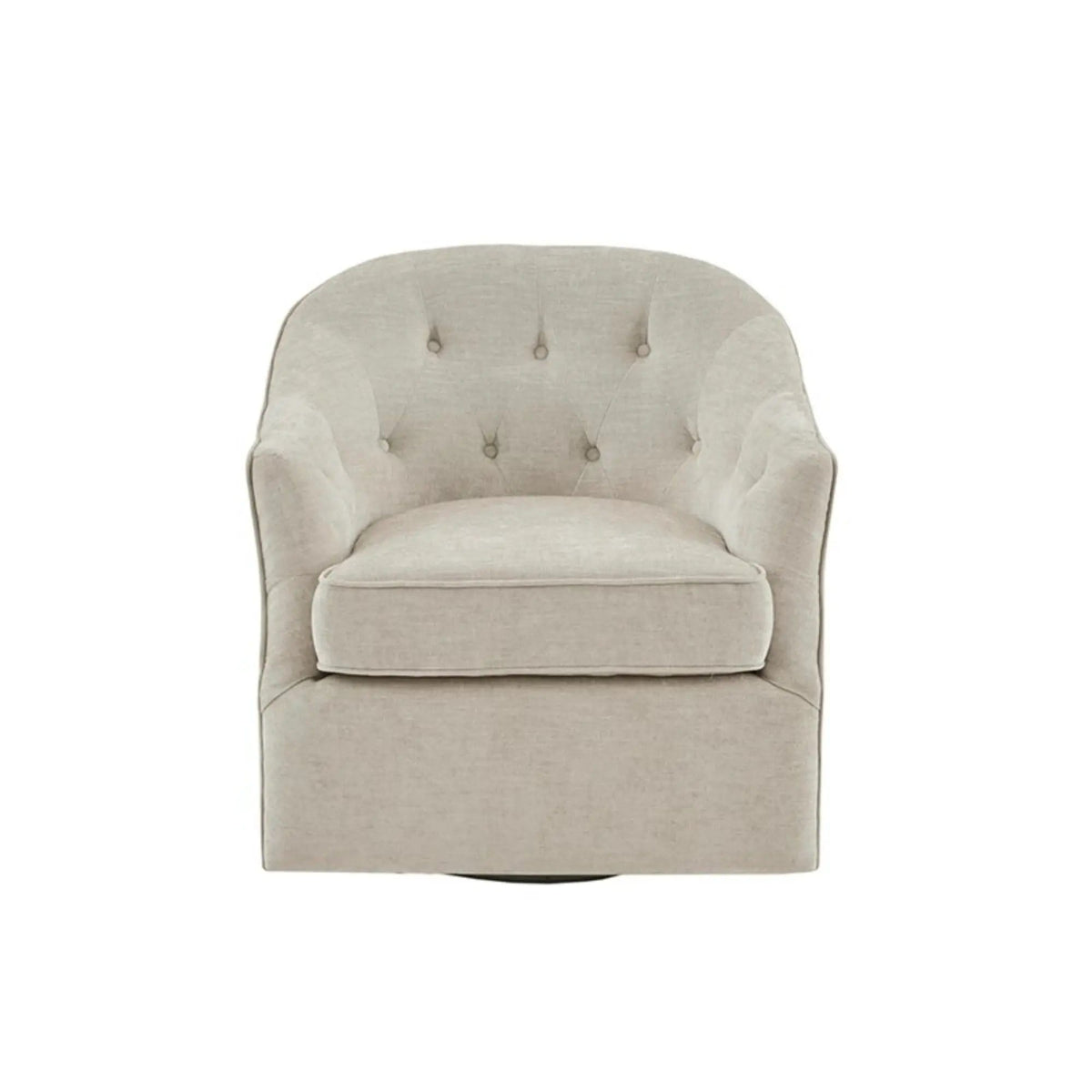 Calvin Swivel Chair With 360 Degree Rotation | 31.85 x 30.3 x 29.73 in | Solid Wood & Metal | Beige