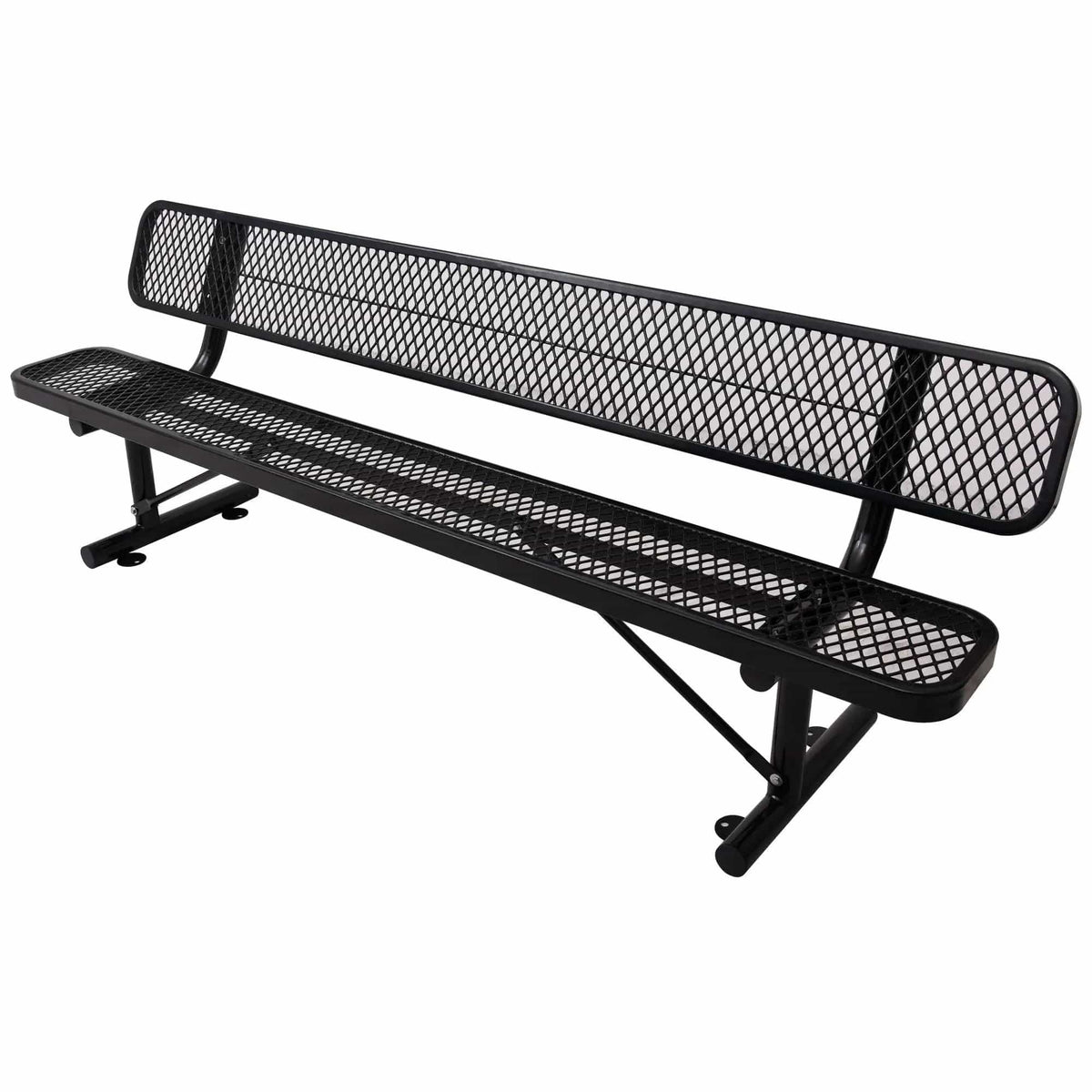 6' Outdoor Steel Bench With Backrest | 5 Pieces | Steel | Outdoor Living