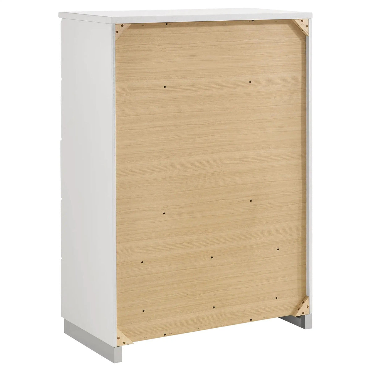 Felicity 5-drawer Bedroom Chest White High Gloss | 35 x 17.75 x 51 in | Metal | Bedroom