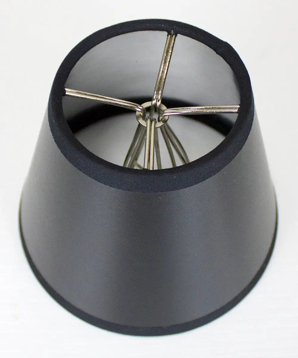 Chandelier Lampshade | Black Parchment | Silver Lined | 5X4 Inch Set of 6