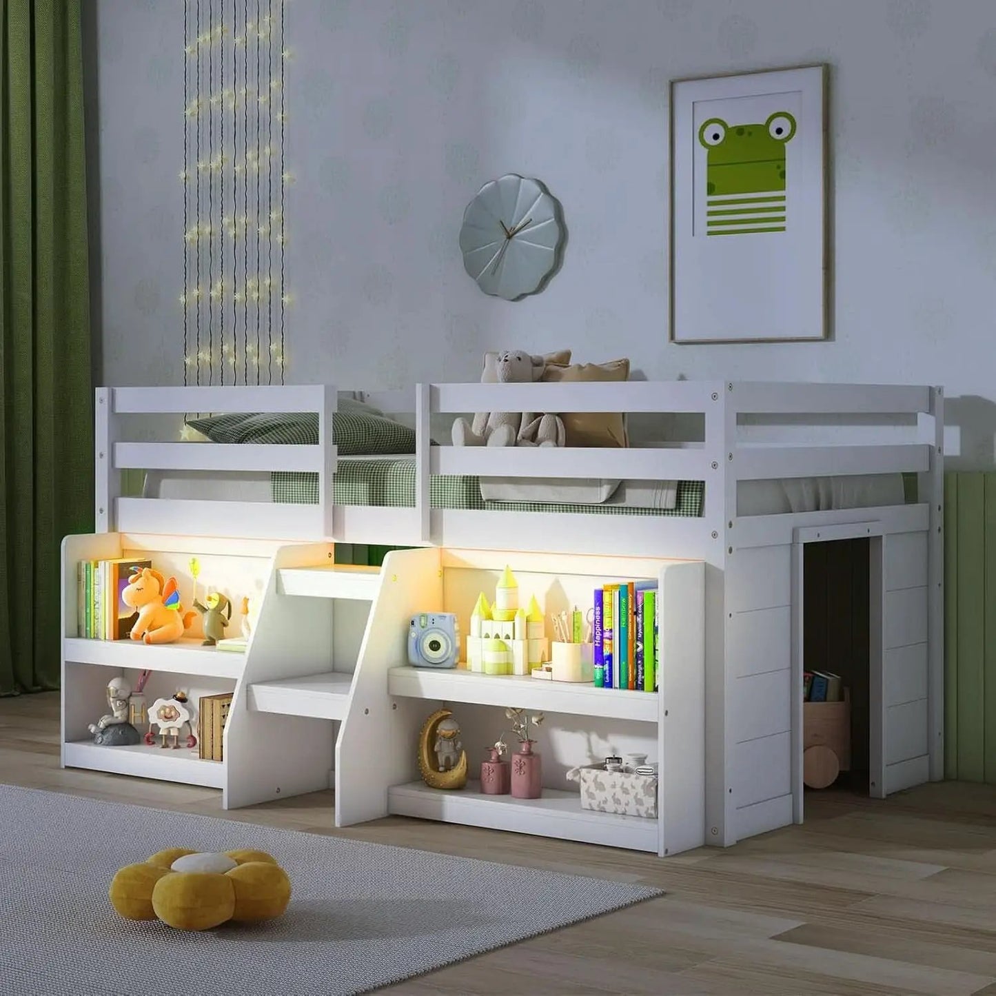 Twin Loft Bed With LED Lights And Durable Build Quality from PriceLows™