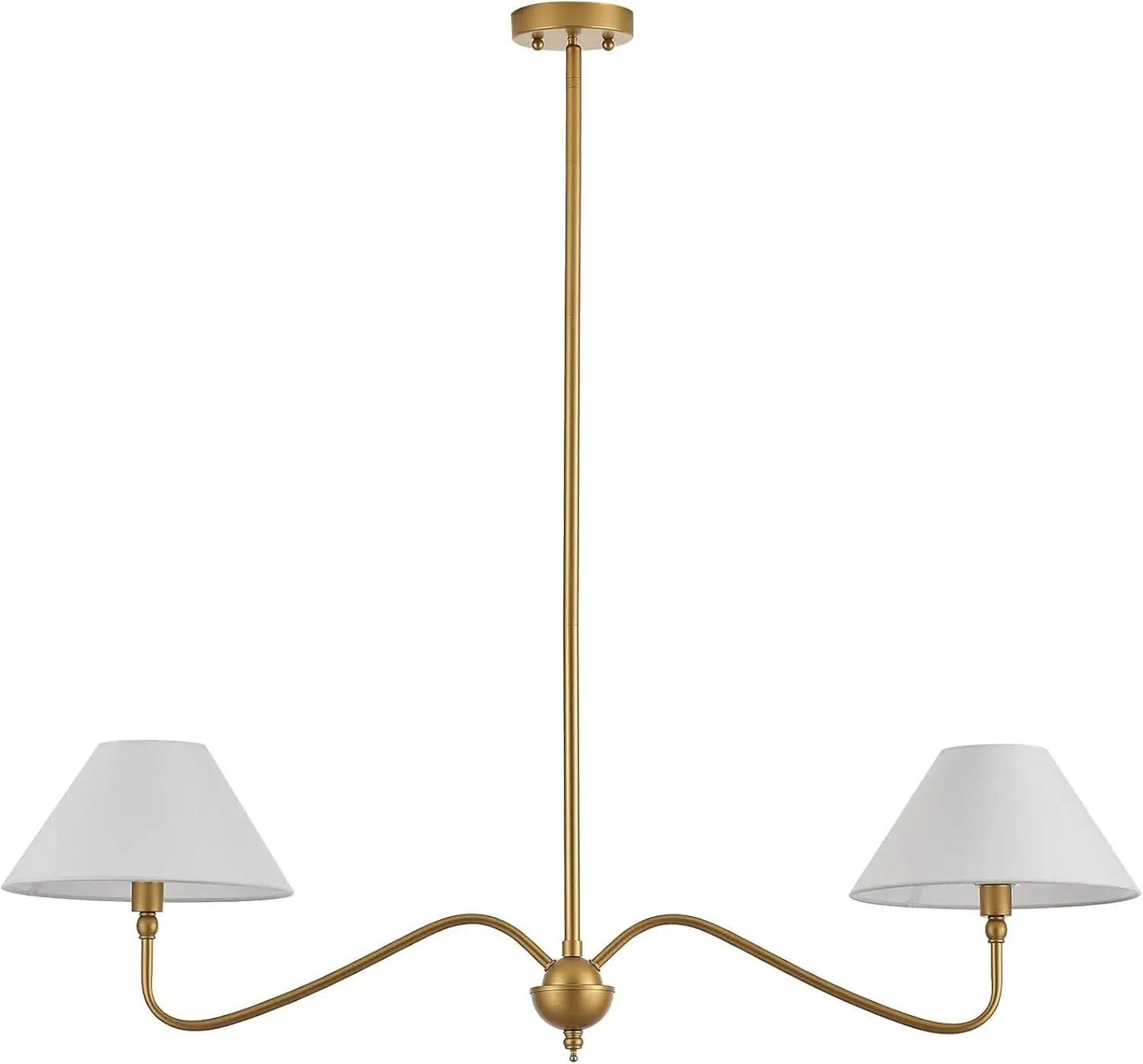 Goldtone Linear 2 Light Chandelier For Kitchen Island from PriceLows™