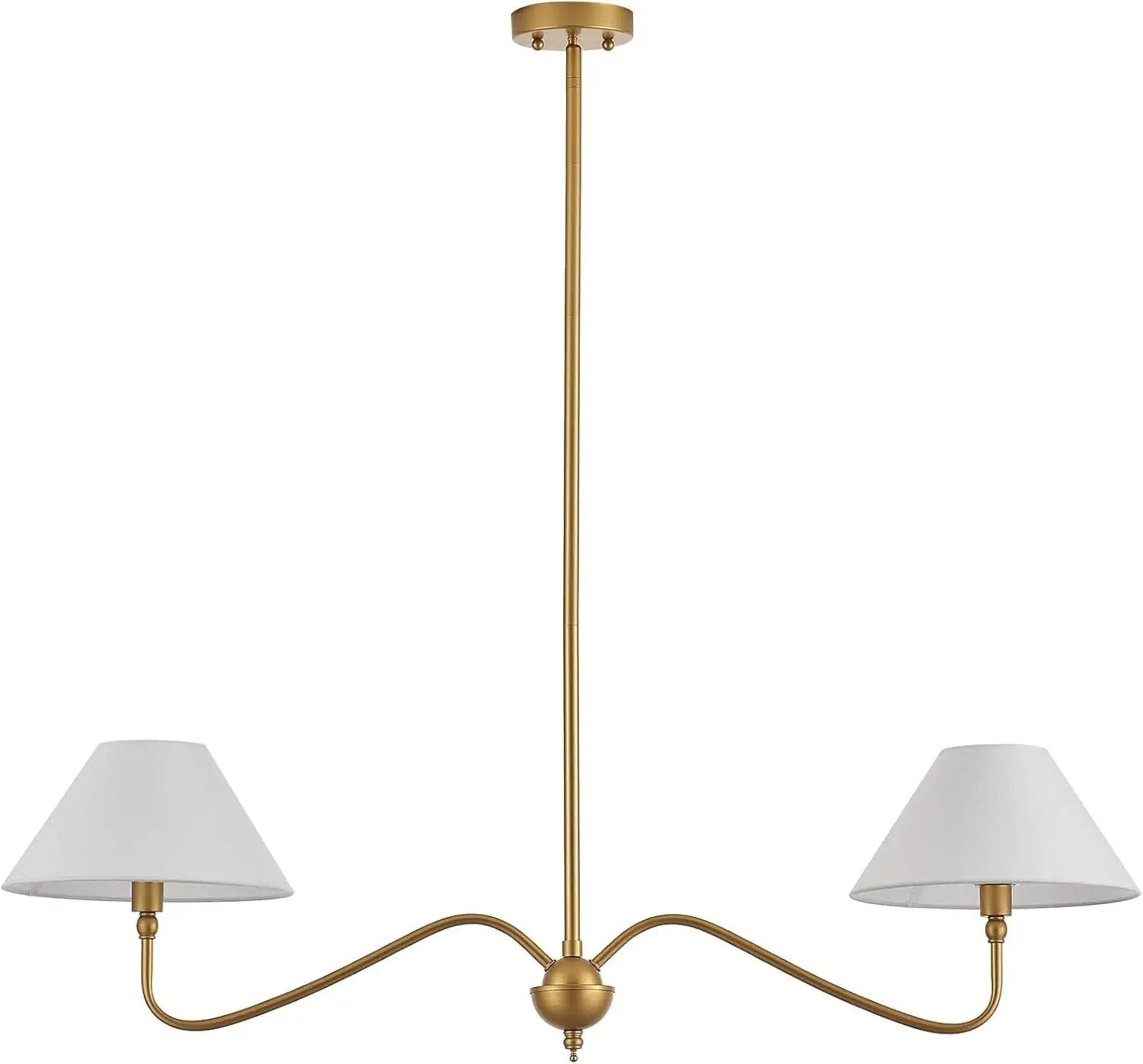 Goldtone Linear 2 Light Chandelier For Kitchen Island from PriceLows™