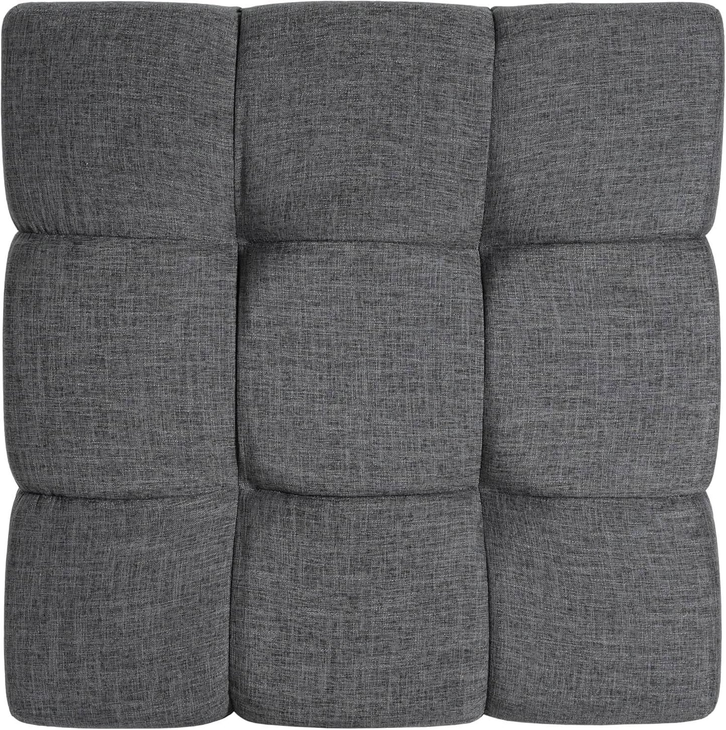 Modern Gray Fabric Ottoman With Walnut Finish WoodFrame from PriceLows™